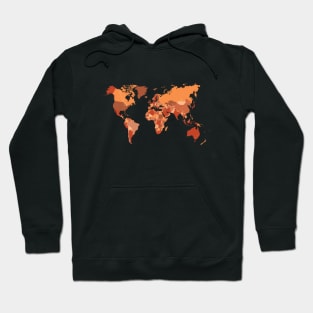 World Map in Burnt Orange Hoodie